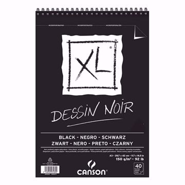 Blocco-carta-canson-xl-dessin-noir-nero-gr-150-a3_Angelella