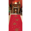 Moquette rossa con stampa di alberi di Natale e stelle per corsie e passatoie natalizie, altezza rotolo 1 metro