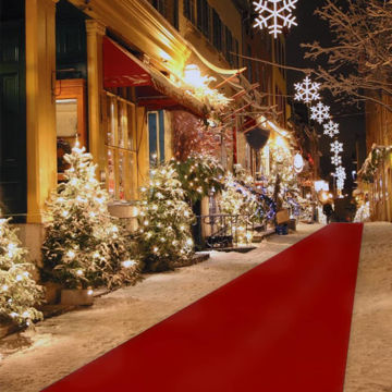 Moquette rotoli rossa per corsie e passatoie natalizie, altezza rotolo 2 metri